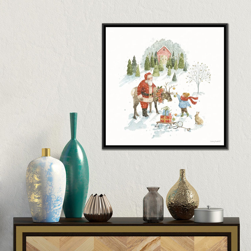 «Santa's Tree Farm III», reproduction d'art sur toile encadrée, H 18 po x l 18 po, Reproduction encadrée sans passe-partout