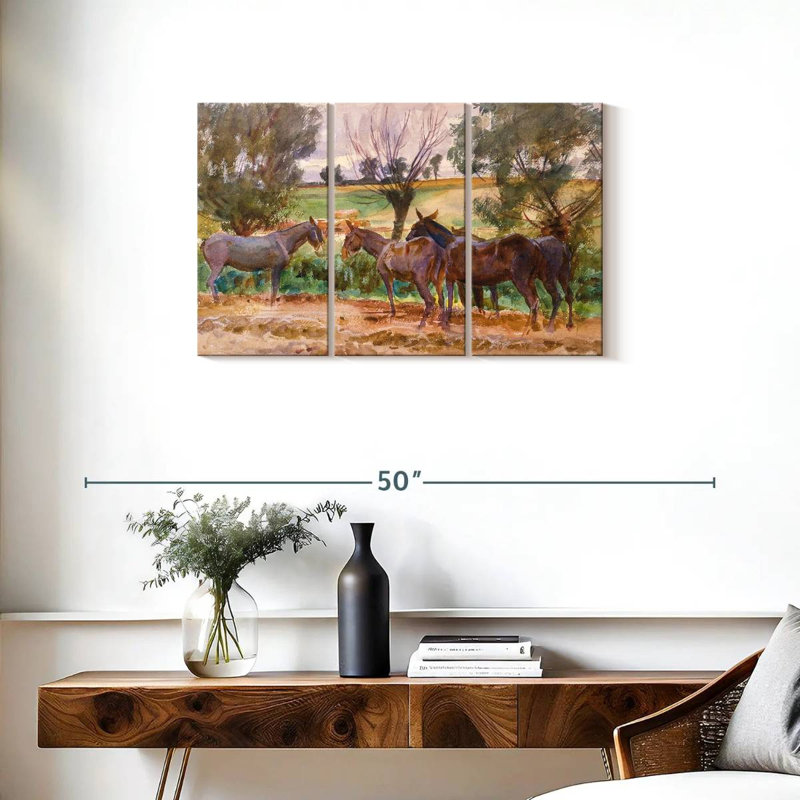 Brampt Mules 1918, 32" H x 50" W