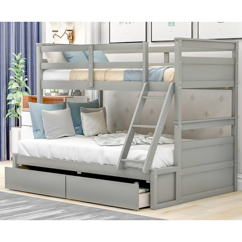 Alton  Vintage Metal Frame Bunk Bed with Under-Bed Storage and Noise-Free Design