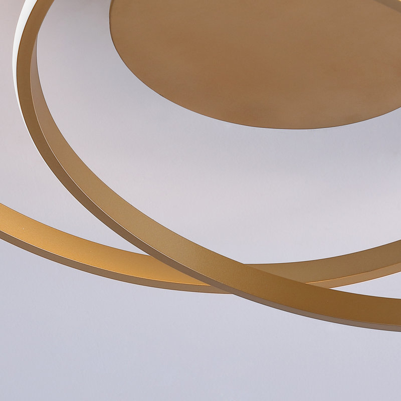 Caroljean 1 - Light 18.11'' Unique/Statement Modern Linear Dimmable White Light LED Flush Mount, Gold