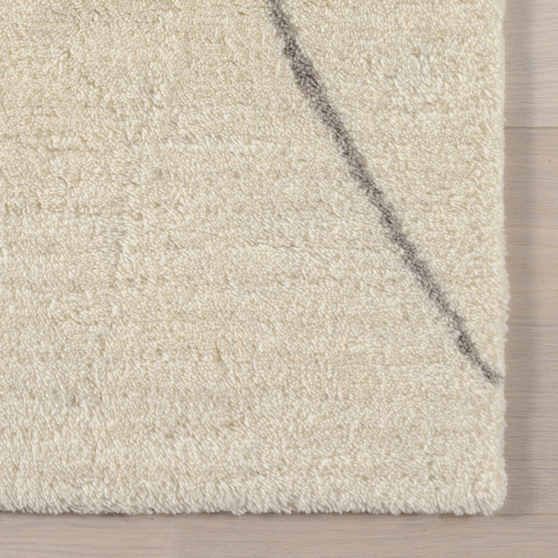 Ivory Trellis Handmade Wool Rectangular Area Rug 4' x 6'