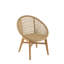 Set Of 2 Rounded Garden Armchairs With Synthetic And Cushion
