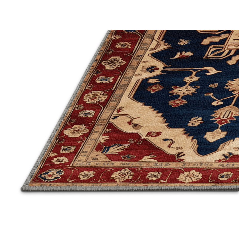 Machine Washable Persian Brown Area Rug, Rectangle 5' x 7'