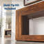 Console de style champêtre à 2 niveaux, table d'appoint avec prise électrique, table d'entrée avec rangement-1273963149