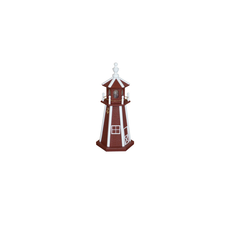 Statue de jardin Baldric, H 29 po x l 13 po x P 13 po, Rouge / blanc