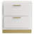 Sophia 2-Drawer Nightstand With Bold Black Base And Metallic Gold Accents, Perfect For Modern Bedroom Storage And Style.-695633595