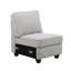 Canapé modulaire en L gris clair de 7 po avec repose-pieds et repose-pieds Leo