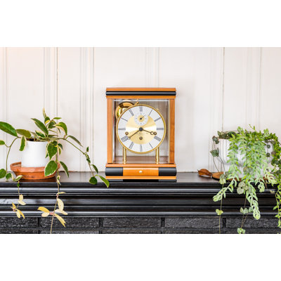 Bergamo Ornate Glam Analog Solid Wood Mechanical Tabletop Clock -  Hermle Black Forest Clocks, 22998160352