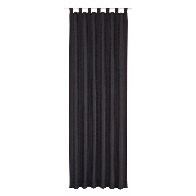 Coursey Room Darkening Curtain Single Panel, 132cm Width x 245cm Drop, Black