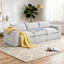 Canapé modulaire rembourré en chenille avec dossier rembourré - entièrement comprimé, aucun assemblage requis-774444521-774444436-560626797