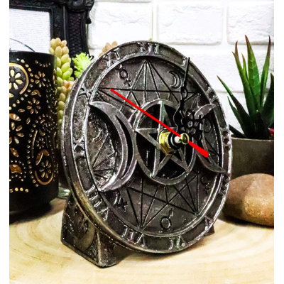 Jonesha Roman Numeral Resin Quartz Movement / Crystal Tabletop Clock in Black