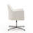 Pelo Modern Vegan Leather Upholstered Metal Swivel Armchair in White-1234627465