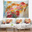 Tapisserie à motif peint floral fleurs en vase peintes et fixation murale-28489213