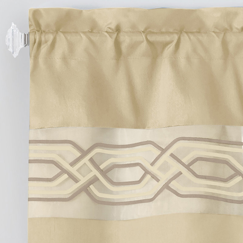 Ensemble de rideau de fenêtre semi-transparent en polyester 5 pièces Woven Trends Estebana, L 55 po x L 63 po, Brun clair