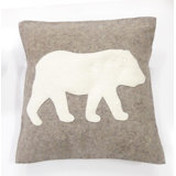 Hand Felted Wool Pillow - Bear Silhouette - 20"