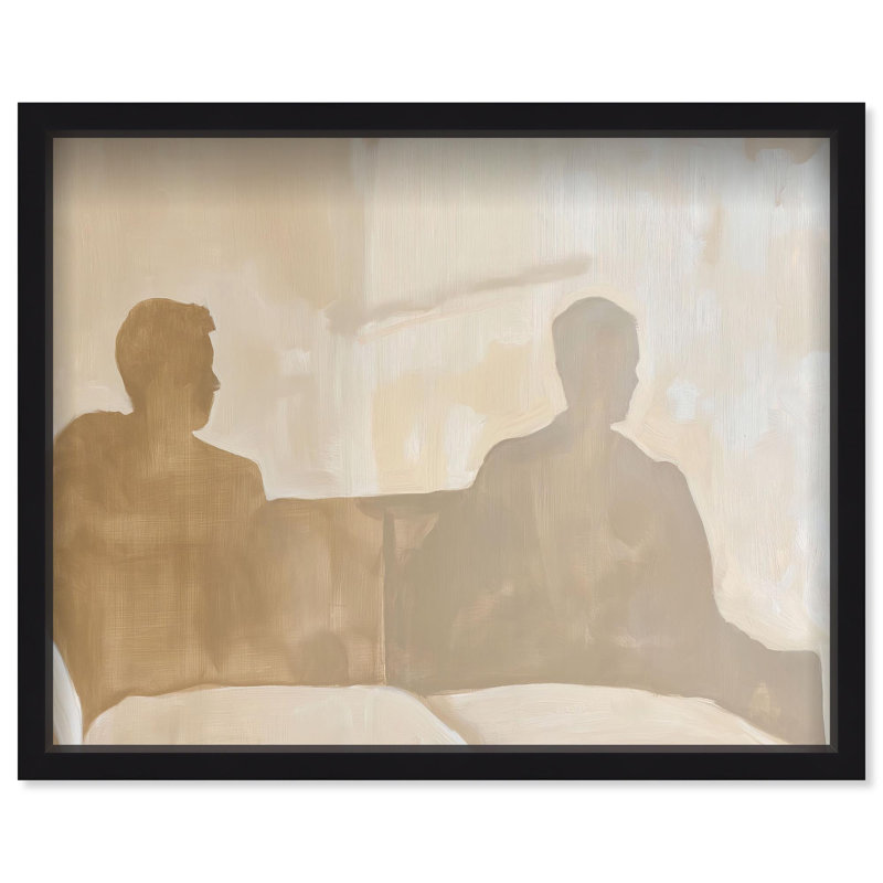Oliver Gal Shadow of Two Man Minimal Portrait - Luxury Shadowbox Framed Wall Art, 25.5'' H x 31.5'' W, Black