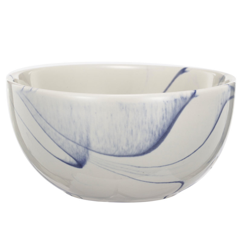 Shaelyn Marbled Ceramic Bowl, Blue