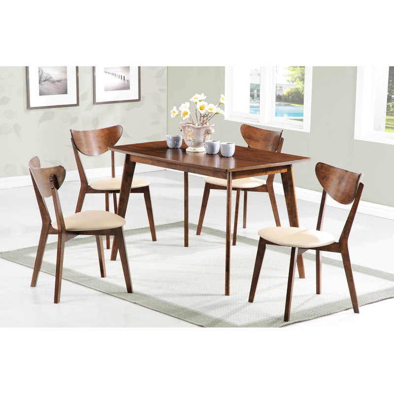 Chaises de salle à manger à dossier courbé brun clair et châtaignier (2) - Siège en tissu délavé (de 2) -