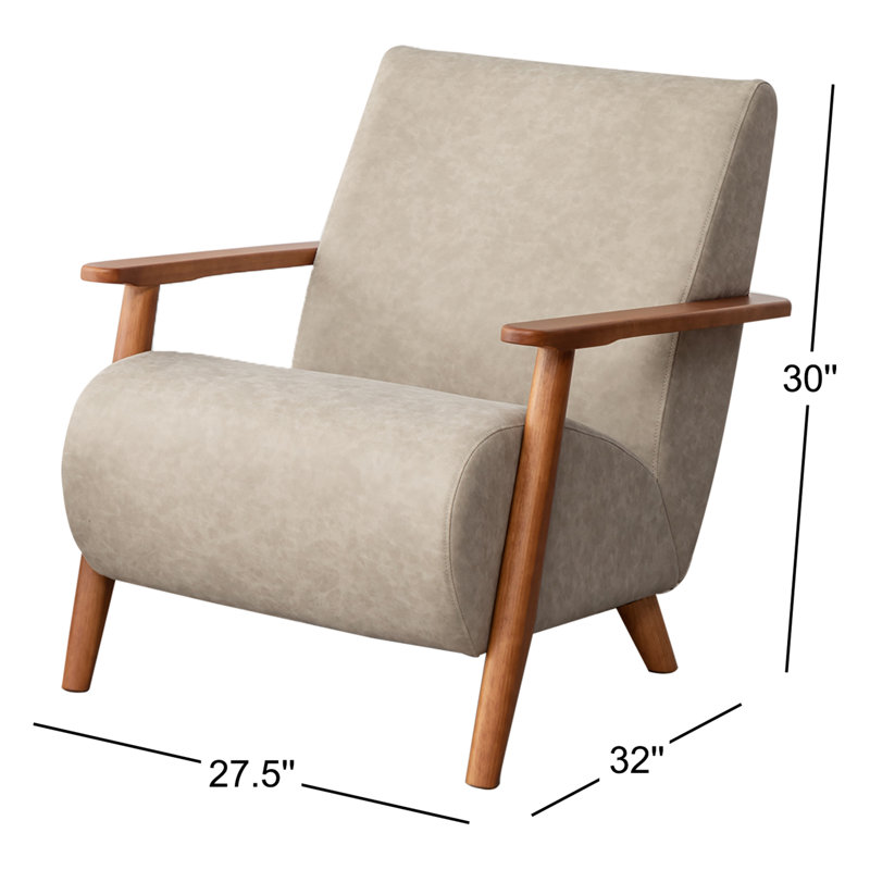 Fauteuil Andablo, Similicuir beige