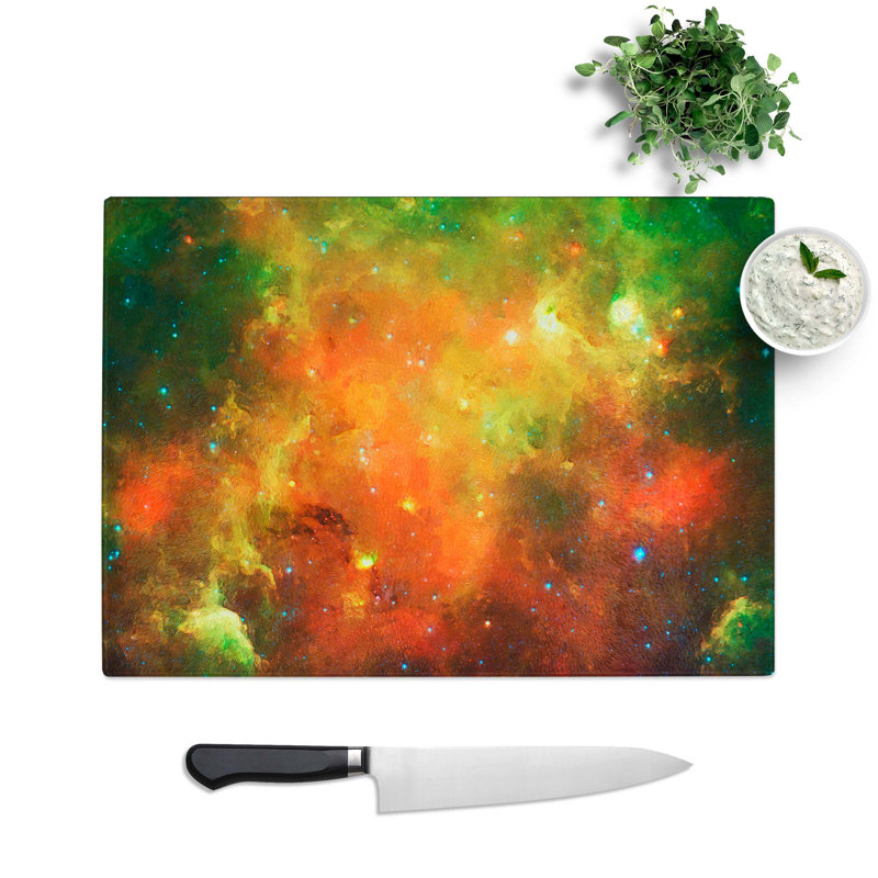 Tempered Glass Universe in Abstract Vol.9 Cutting Board, 39 cm W x 28.5 cm L
