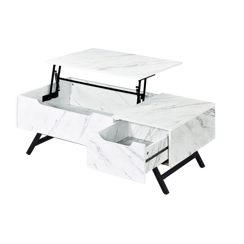 White Coffee Table with Lift Top