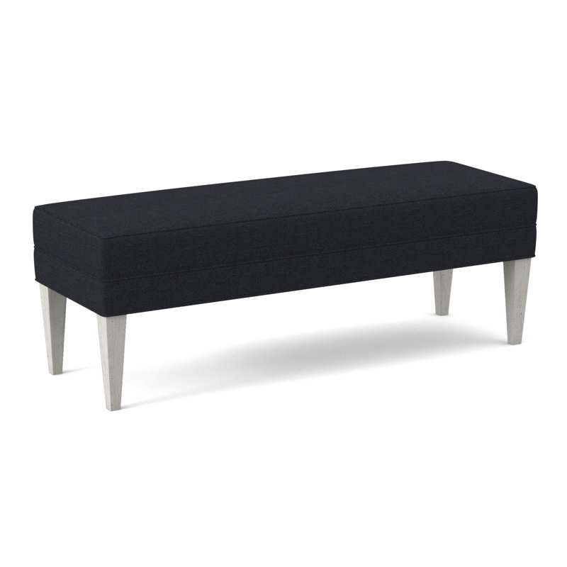 Livery Upholstered Bench, Bisque, Venice Navy