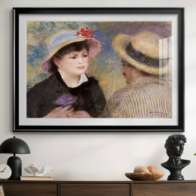 «Boating Couple» (Canotiers) / Conversation-Pierre-Auguste Renoir, reproduction encadrée avec passe-partout et verre 1881