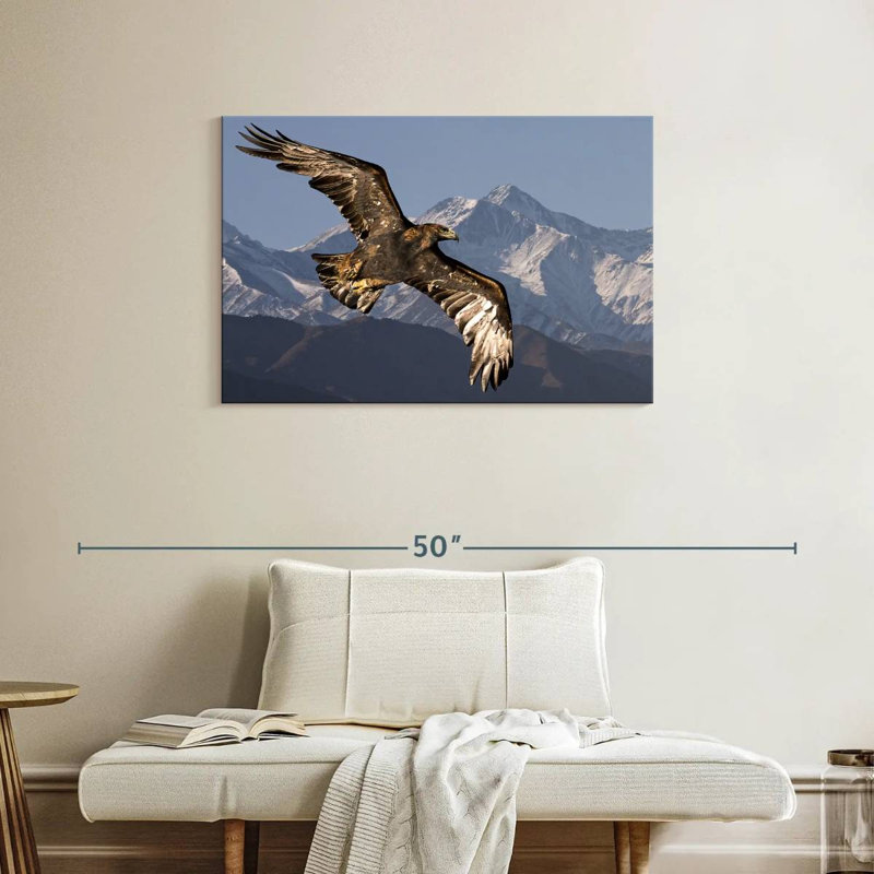 Eagle And Snowy Mountains, 24" H x 36" W