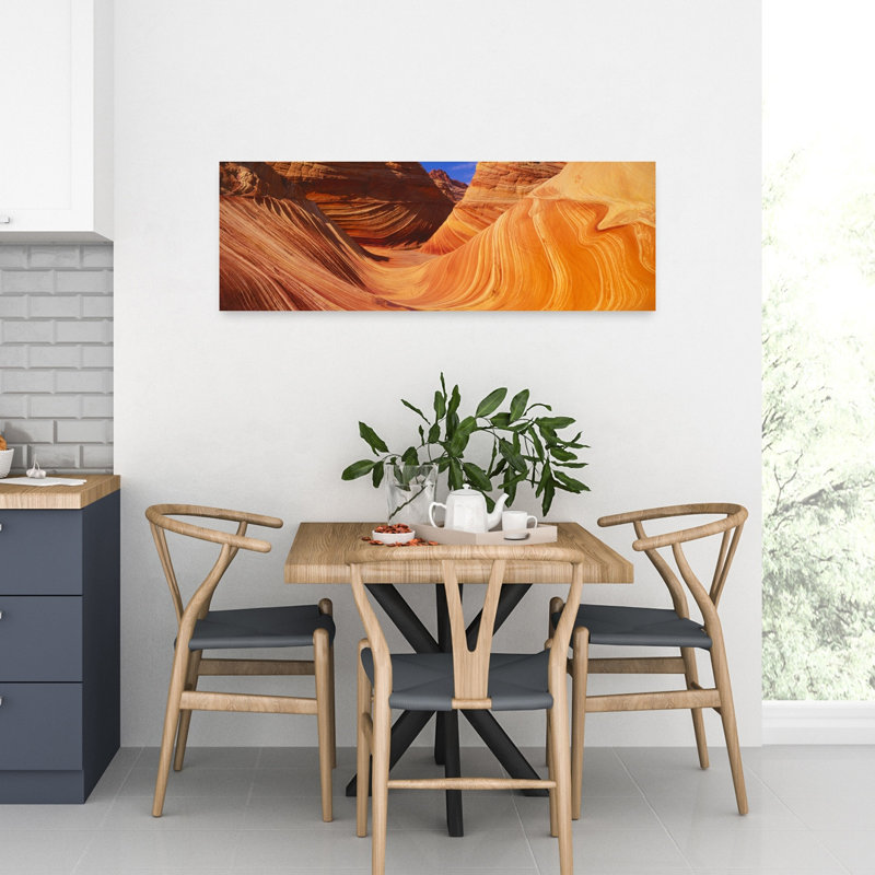 The Wave Sandstone Formation Kenab Utah 1 Piece Wrapped Canvas Panoramic Wall Art, 30.48 cm H x 91.44 cm W