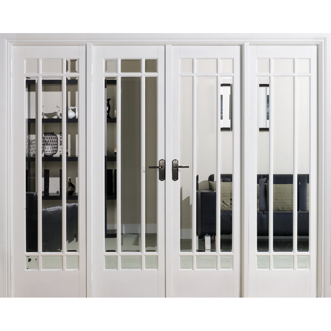 Manhattan Clear Bevelled Glazed Primed White Internal Door W8