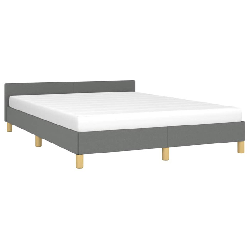 Bed Frame With Headboard Dark Grey Upholstered Platform Bed Frame Durable Modern Design