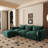 Minarik 3-Seat Chenille Fabric Upholstered Sectional Sofa With Ottoman-1557284151-1583857492