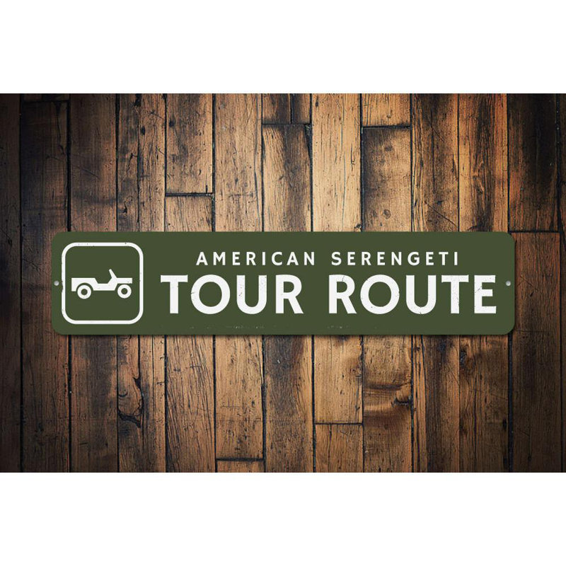 Plaque en aluminium Tour Route, H 6 po x l 24 po x P 0,063 po
