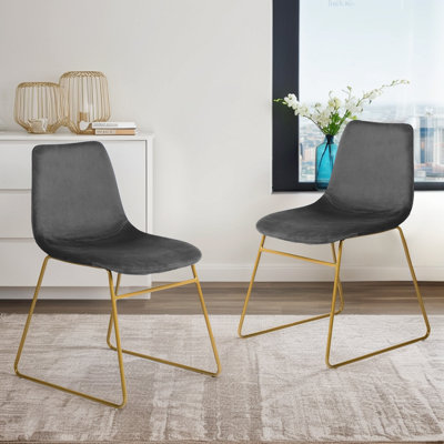 Chaise rembourrée en velours pour salle à manger Anastasia