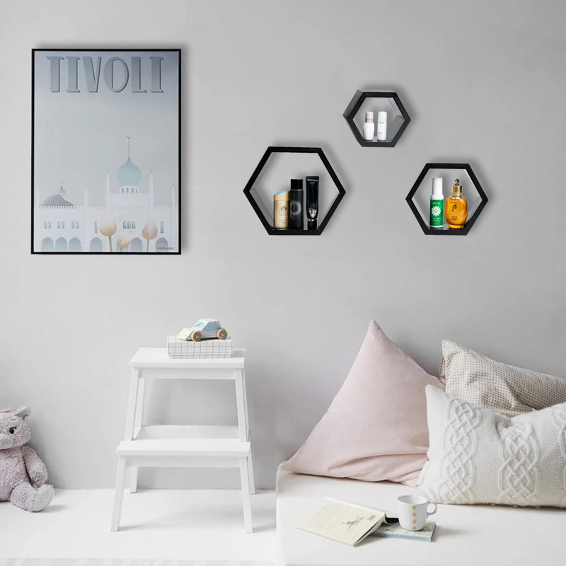 Tablette flottante hexagonale 3 pièces Lashundra