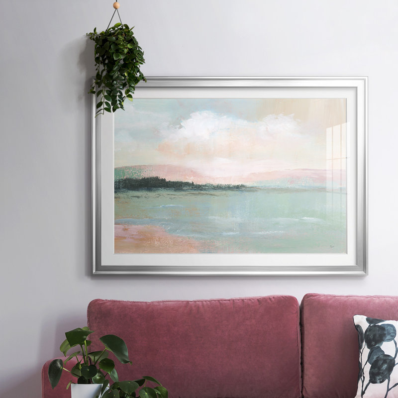 «Distant Shore», impression sur papier encadrée, H 15 po x l 21 po x P 1,5 po, Argent