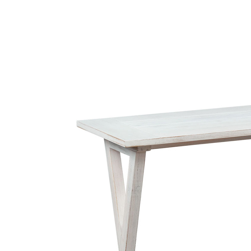 Table d'appoint avec tablette de rangement X-Farmhouse, Blanc délavé