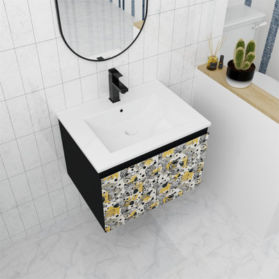 24.02'' Single Bathroom Vanity with Ceramic Top