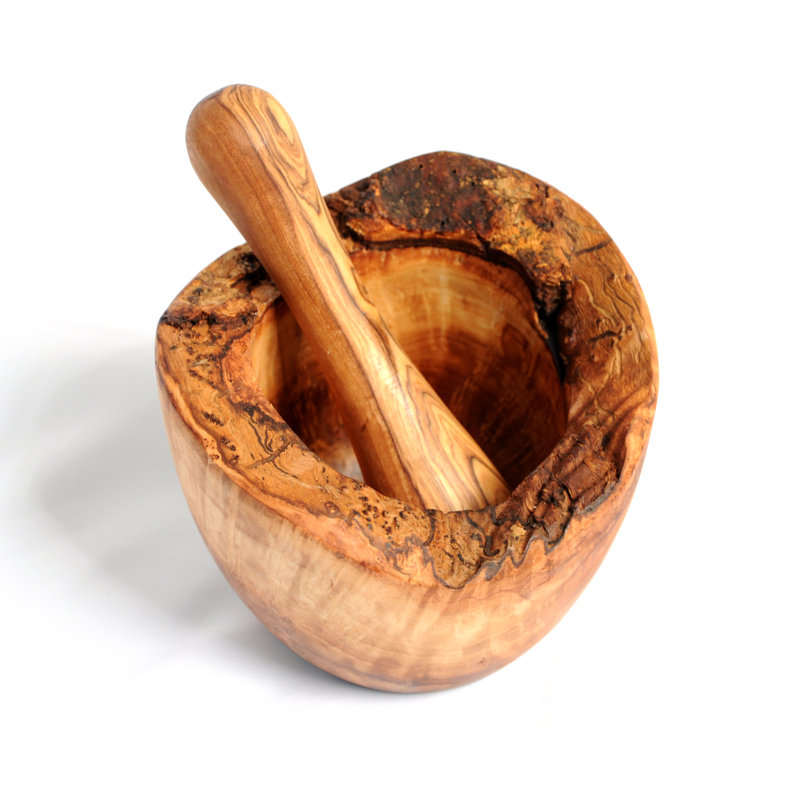 Wood Mortar And Pestle Set