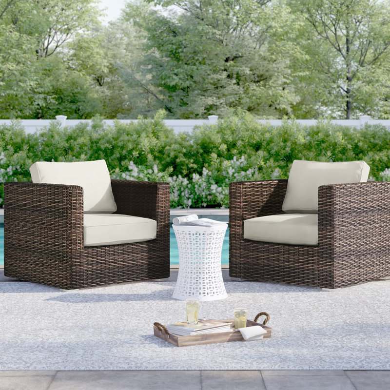 Meltham Fully Assembled Patio Chair with Cushions, Espresso, Olefin Gray