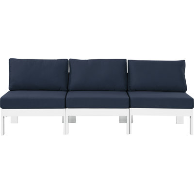 Kylis 90'' Wide Aluminum Patio Sofa with Cushions