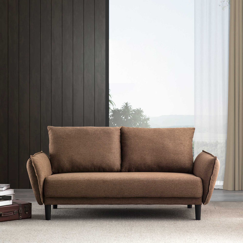 Navari Upholstered 71.65'' Sofa, Brown 100% Polyester
