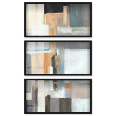 Silence Shaped II - Ira Comleva Brightlingsea, grande reproduction sous cadre noir en trois parties, par Art Remedy, 40 x 20 pouces.