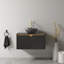 Meuble-lavabo 30 po, meuble de rangement mural en contreplaqué flottant, meuble-lavabo en verre cristal noir à rayures artistiques