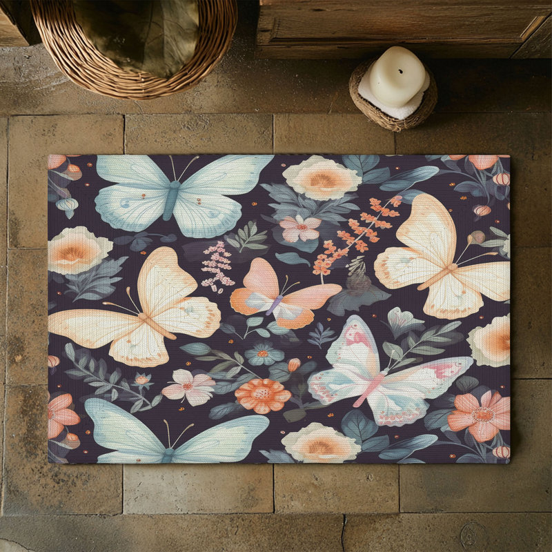 Tapis tressé Butterflies & Blooms, Rectangulaire 3 pi x 5 pi