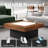 Infinity Mirror Light Coffee Table For Living Room, Rustic Wood Led Coffee Table, Modern Square Center Table With Music Sync Lights-630359387-630359386-634067008