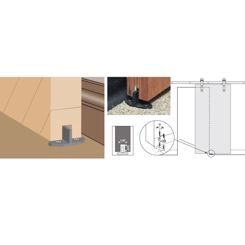 78 in. Oil Rubbed Bronze Steel Sliding Barn Door Hardware Kit