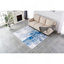 Tapis gris lavable à la machine à motif abstrait à motif abstrait turquoise-178811276