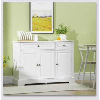 Buffet, armoire de cuisine moderne avec 2 tiroirs et tablettes réglables