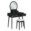 Commode et tabouret de salle de bain noir à 4 tiroirs, miroir lumineux à DEL avec capteur intelligent pour miroir de chambre à coucher-117321068